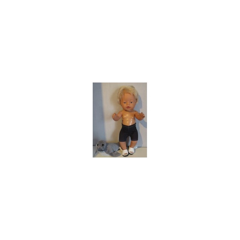 zwembroek zwart met stippen baby born 43cm