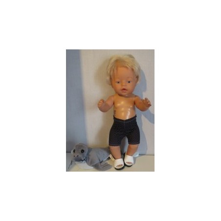 zwembroek zwart met stippen baby born 43cm