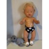 zwembroek zwart polka dots baby born 43cm