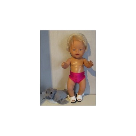 zwembroek hard roze glimmend baby born 43cm