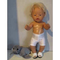 zwembroek wit glimmemd baby born 43cm