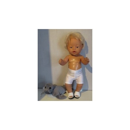 zwembroek wit glimmemd baby born 43cm