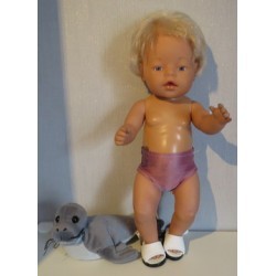 zwembroek oud roze met stippen baby born 43cm