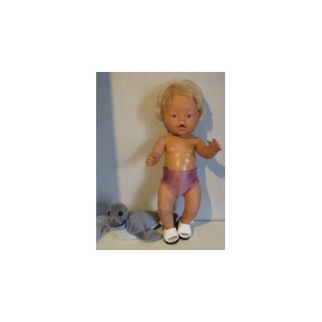 zwembroek oud roze met stippen baby born 43cm