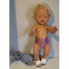 zwembroek oud roze met stippen baby born 43cm