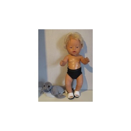 zwembroek zwart gebloemd baby born 43cm