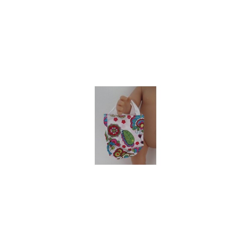 tasje wit met gekleurde bloemen