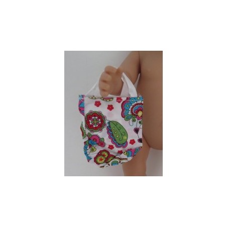 tasje wit met gekleurde bloemen