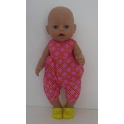 speelpakje roze geruit baby born 43cm