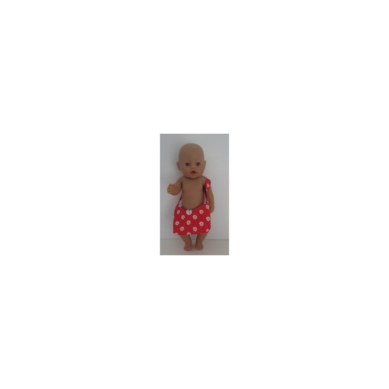 schoudertas rood met bloemen