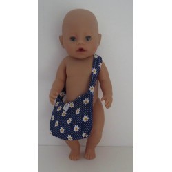 schoudertas blauw met bloemen