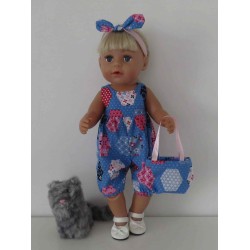 speelpakje blauw baby born 43cm