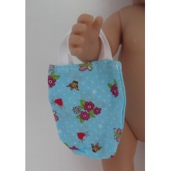 tasje blauw met bloemen