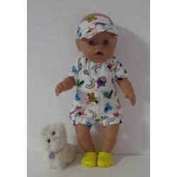 holiday outfitt regenboog baby born 43cm