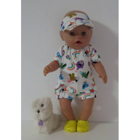 holiday outfitt regenboog baby born 43cm