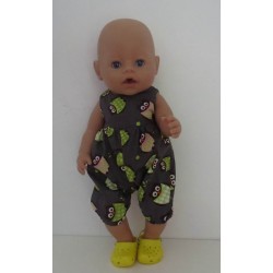 speelpakje grijs uilen baby born 43cm