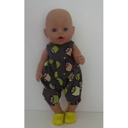 speelpakje grijs uilen baby born 43cm