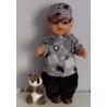 blouse grijs hond setje baby born 43cm