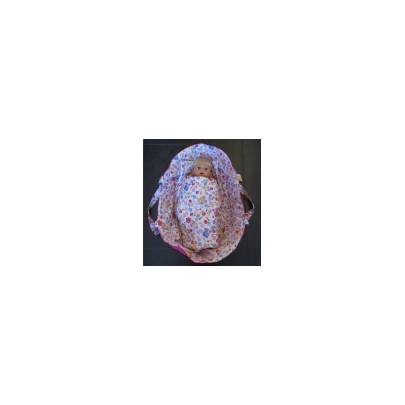 reiswieg wit beren met hard roze voor poppen van 40t/m 48cm