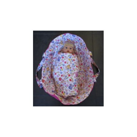 reiswieg wit beren met hard roze voor poppen van 40t/m 48cm