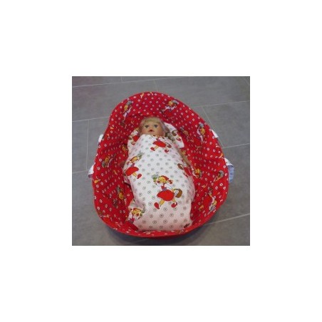 reiswieg wit roodkapje met wit voor poppen van 40t/m 48cm