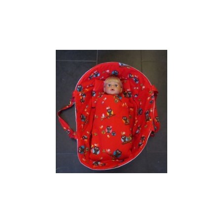 reiswieg rood uilen met rood  voor poppen van 40t/m 48cm