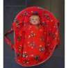 reiswieg rood uilen met rood  voor poppen van 40t/m 48cm