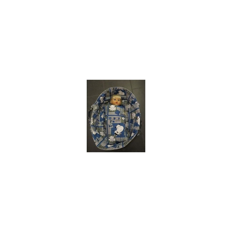 reiswieg blauw koeien met wit  voor poppen van 40t/m 48cm