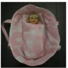 reiswieg licht roze sterren met wit voor poppen van 40t/m 48cm