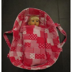 reiswieg hard roze sterren met wit voor poppen van 40t/m 48cm