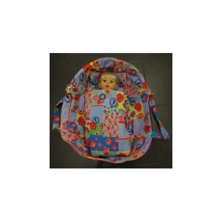 reiswieg blauw papagaaien met roze voor poppen van 40t/m 48cm