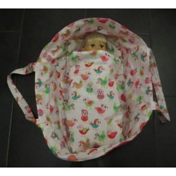 reiswieg vogels met roze voor poppen van 40t/m 48cm