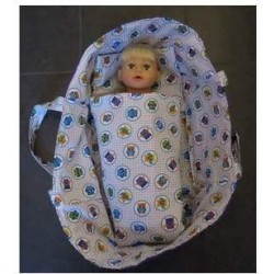 reiswieg grijs uilen met paars voor poppen van 40t/m 48cm