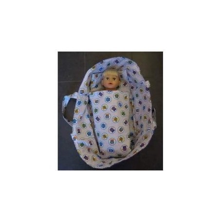 reiswieg grijs uilen met paars voor poppen van 40t/m 48cm