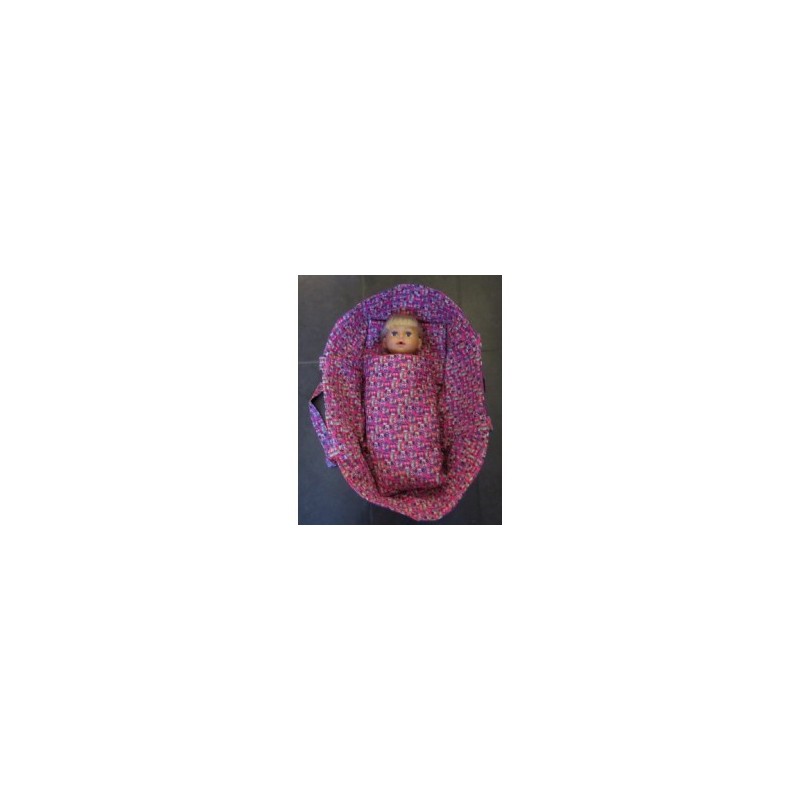 reiswieg roze uilen met paars voor poppen van 40t/m 48cm