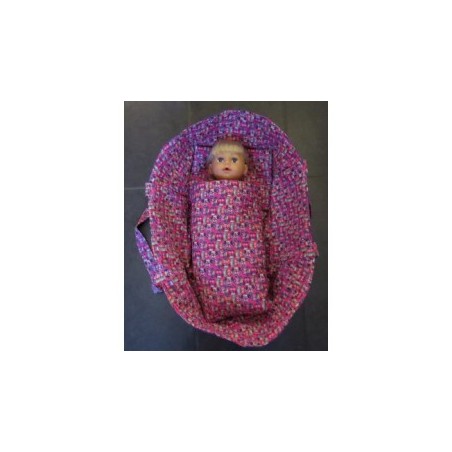 reiswieg roze uilen met paars voor poppen van 40t/m 48cm
