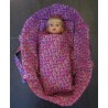 reiswieg roze uilen met paars voor poppen van 40t/m 48cm