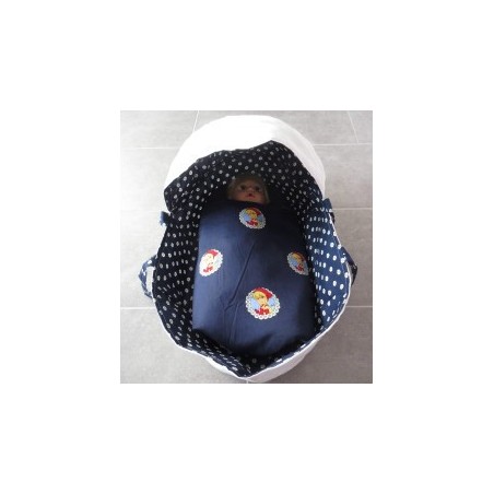reiswieg kap blauw met wit voor poppen van 40t/m 48cm