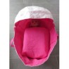 reiswieg kap hard roze met wit voor poppen van 40t/m 48cm