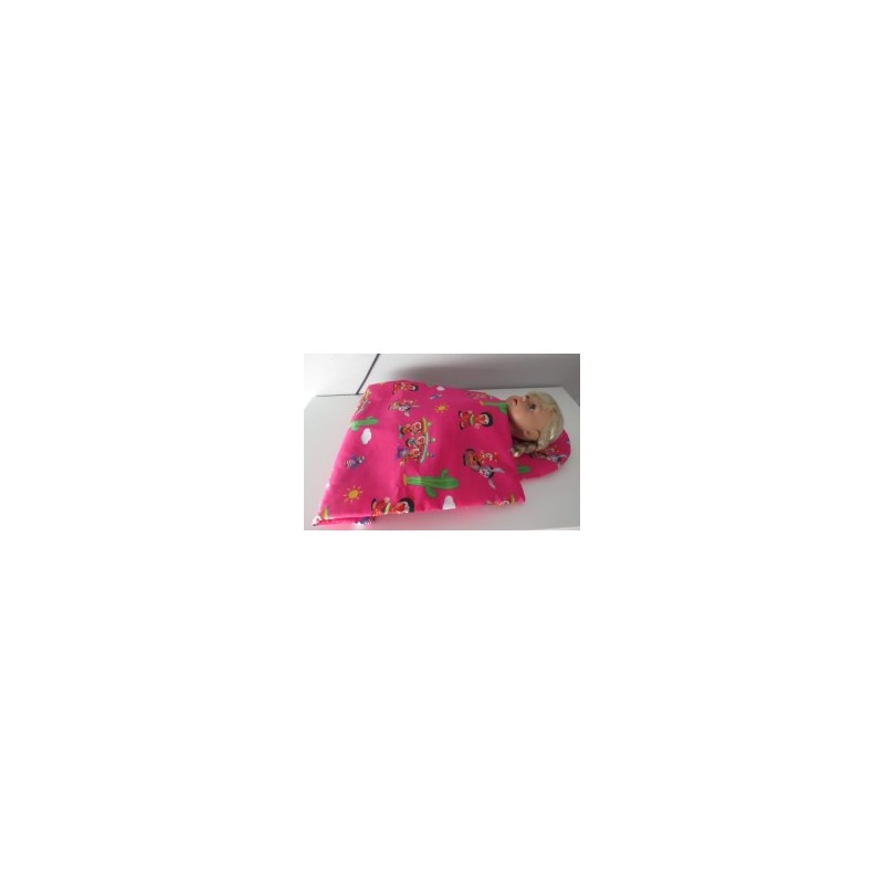 dekbed setje hard roze speciaal voor in reiswieg voor poppen van 40t/m 48cm