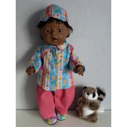 blouse setje gestreept roze baby born 43cm