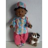 blouse setje gestreept roze baby born 43cm
