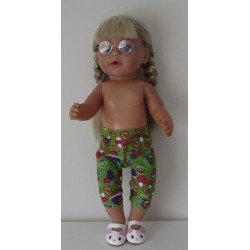 3/4 legging groen paddestoelen baby born 43cm