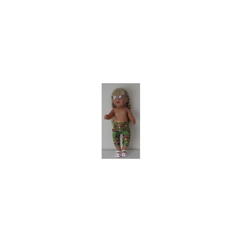3/4 legging groen paddestoelen baby born 43cm