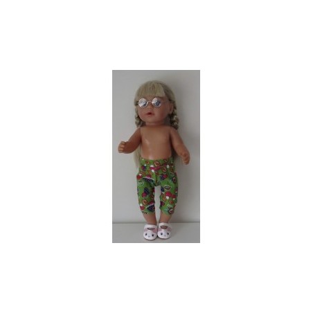 3/4 legging groen paddestoelen baby born 43cm