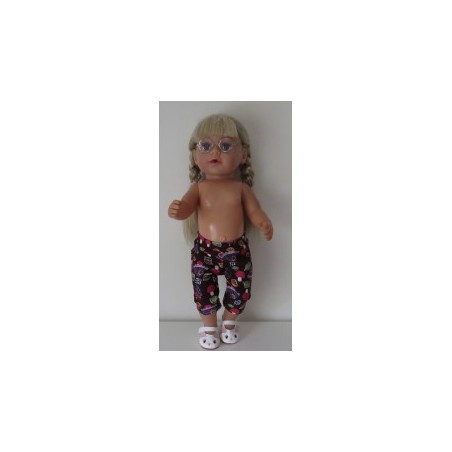 3/4 legging bruin paddestoelen baby born 43cm