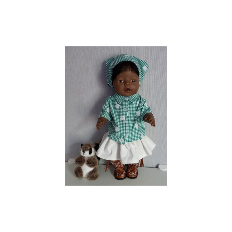 blouse setje groen bloemen baby born 43cm