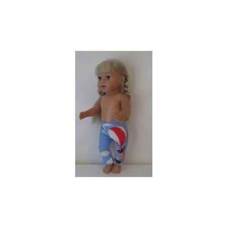 3/4 legging blauw joki baby born 43cm