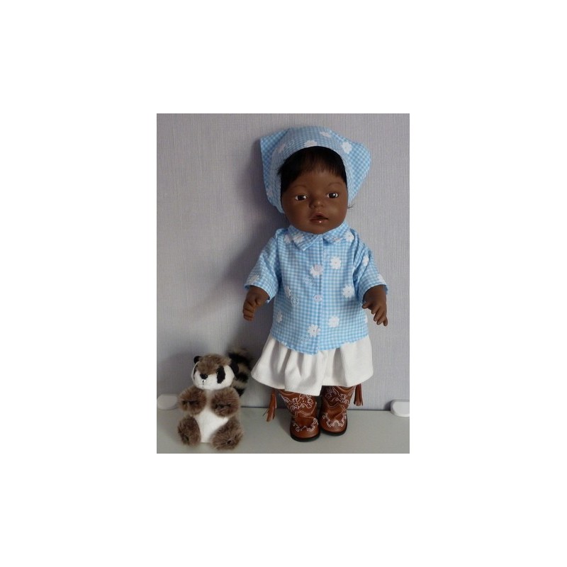 blouse setje blauw bloemen baby born 43cm