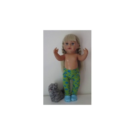 legging groen met blauwe wolken baby born 43cm